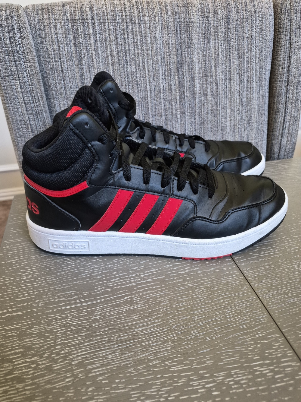 adidas Hoops 3.9 Men's Black & Red Mid-Top Sneakers